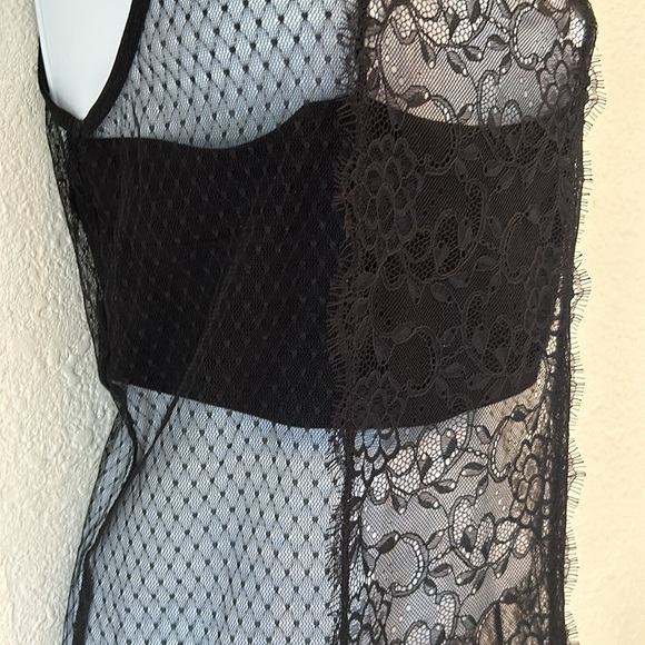 Express Black Lace Gothic Victorian Blouse - Picture 6 of 15